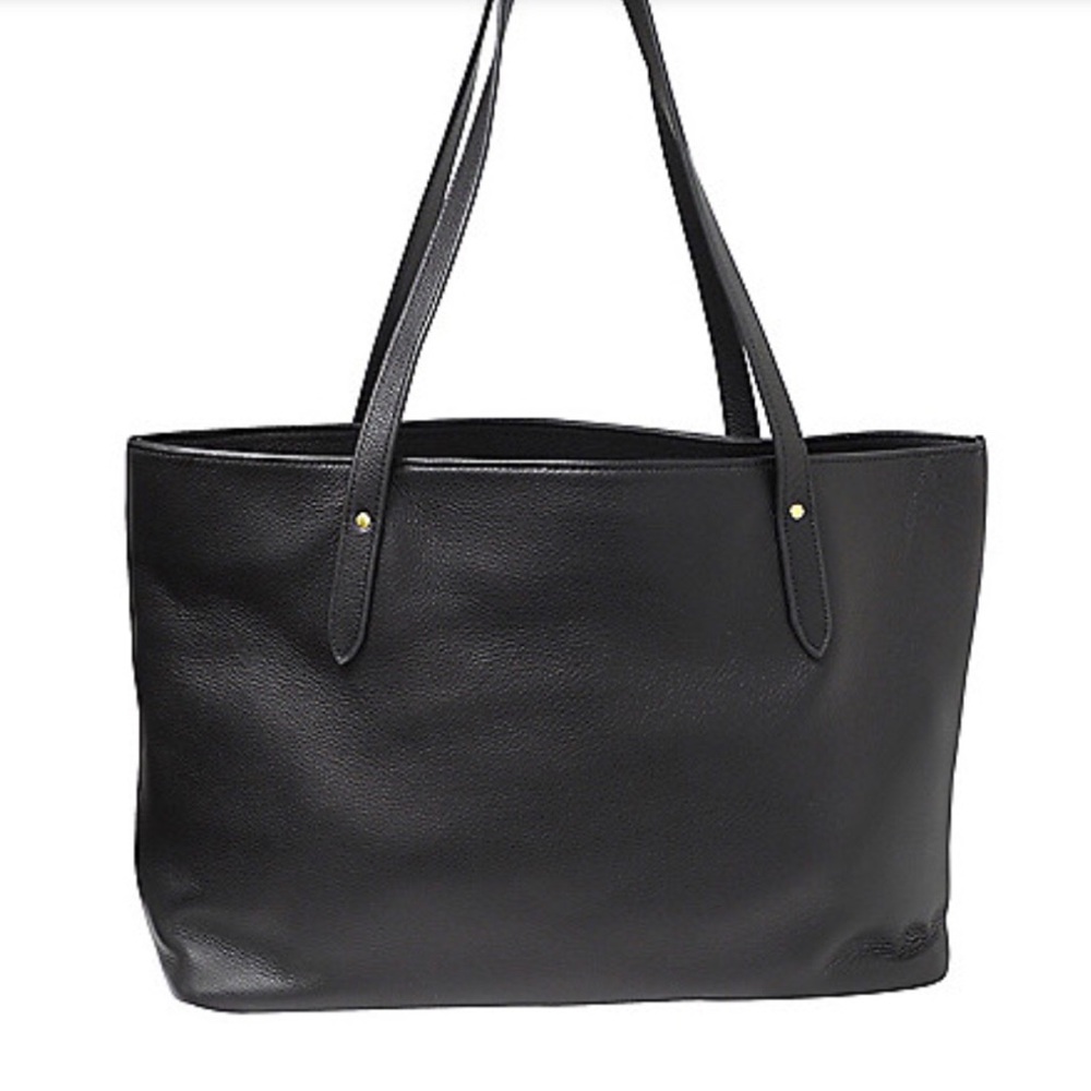 Buxton Black Leather Tote Bag Minimalist Design